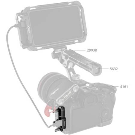 SmallRig 5969 - zacisk kabli HDMI i USB-C do klatek do Canon EOS R6 Mark III / R6 Mark II - przykład użycia
